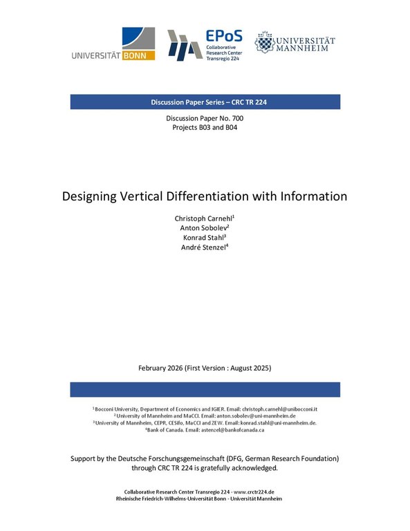 Designing Vertical Differentiation with Information