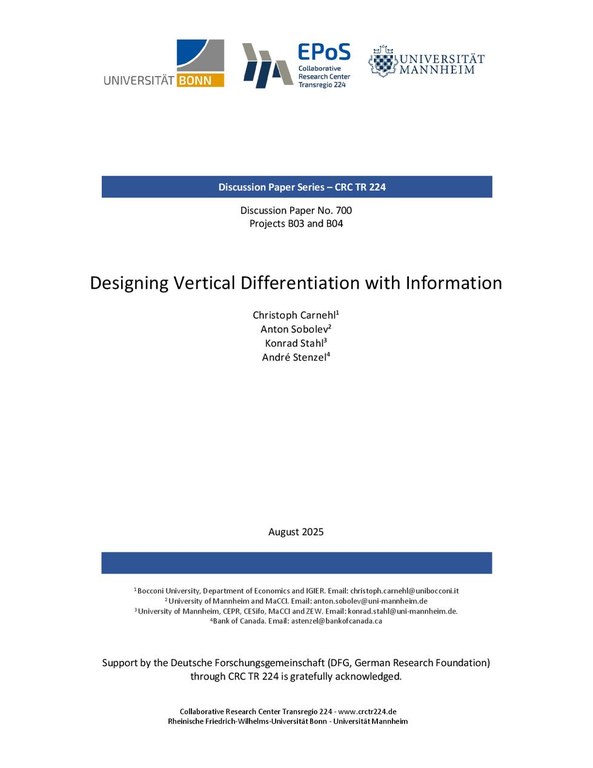 Designing Vertical Differentiation with Information