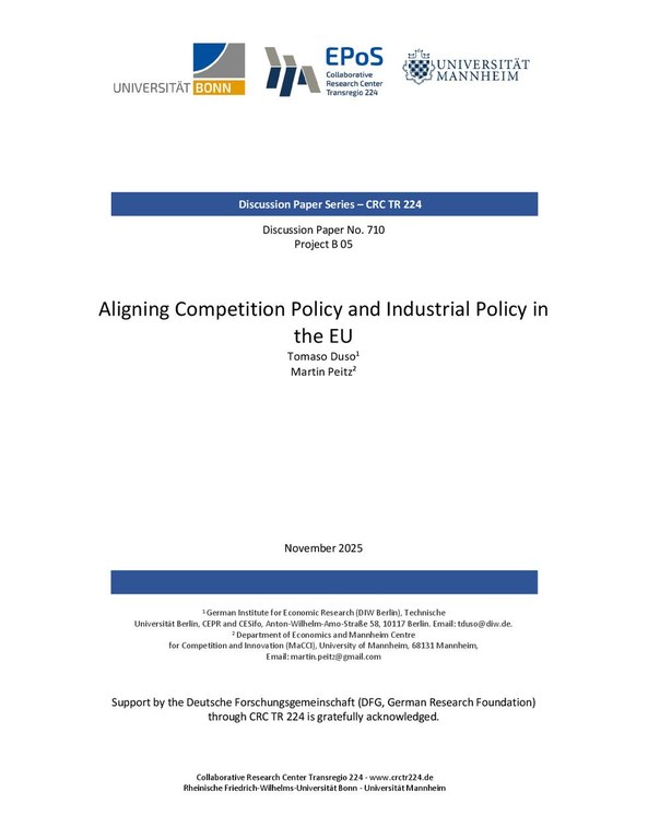 Aligning Competition Policy and Industrial Policy in  the EU
