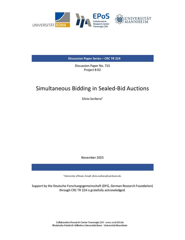 Simultaneous Bidding in Sealed-Bid Auctions