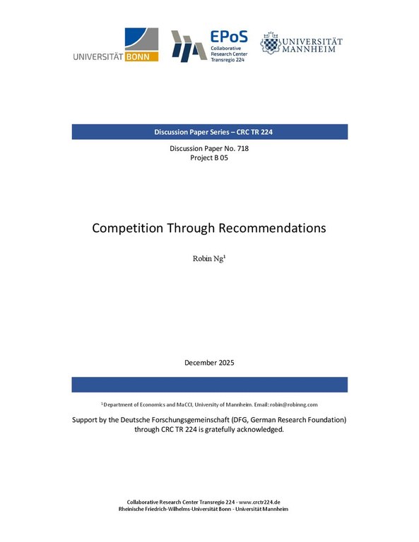 Competition Through Recommendations