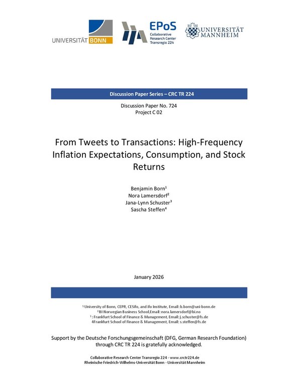From Tweets to Transactions: High-Frequency Inflation Expectations, Consumption, and Stock Returns