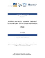 Childbirth and Welfare Inequality: The Role of Bargaining Power and Intrahousehold Allocation