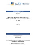 Basic Needs Satisfaction as a Fundamental Distributive Principle: Evidence from the Lab and the Field
