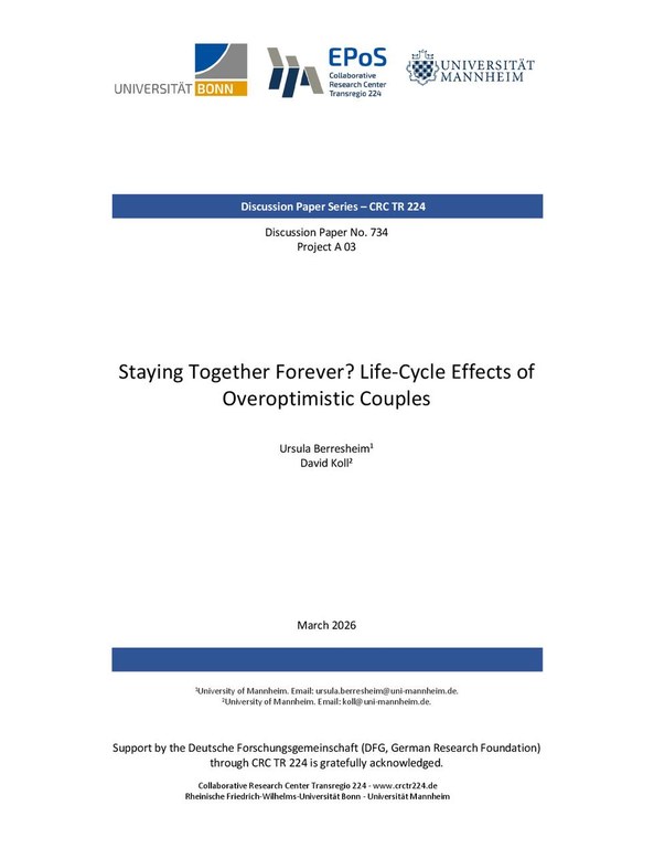 Staying Together Forever? Life-Cycle Effects of Overoptimistic Couples