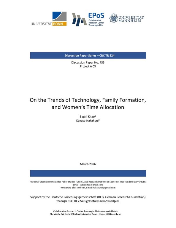 On the Trends of Technology, Family Formation, and Women’s Time Allocation