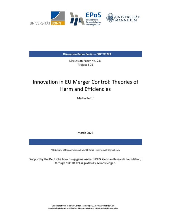 Innovation in EU Merger Control: Theories of Harm and Efficiencies