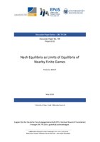 Nash Equilibria as Limits of Equilibria of Nearby Finite Games