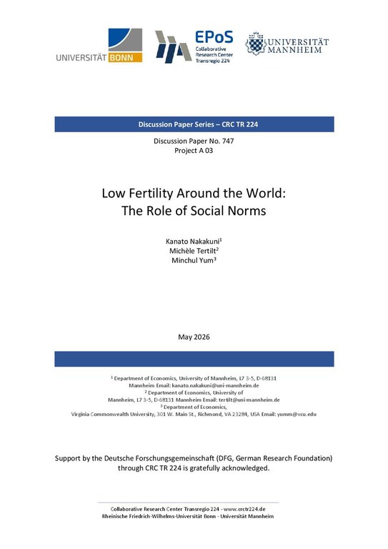 Low Fertility Around the World: The Role of Social Norms