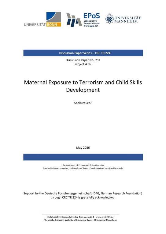 Maternal Exposure to Terrorism and Child Skills Development