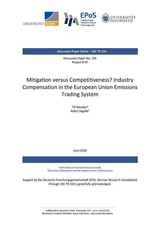 Mitigation versus Competitiveness? Industry Compensation in the European Union Emissions Trading System