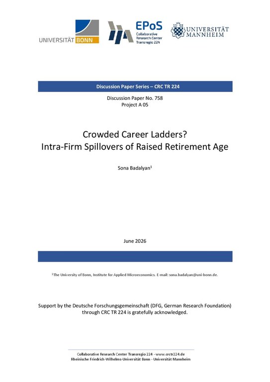 Crowded Career Ladders? Intra-Firm Spillovers of Raised Retirement Age