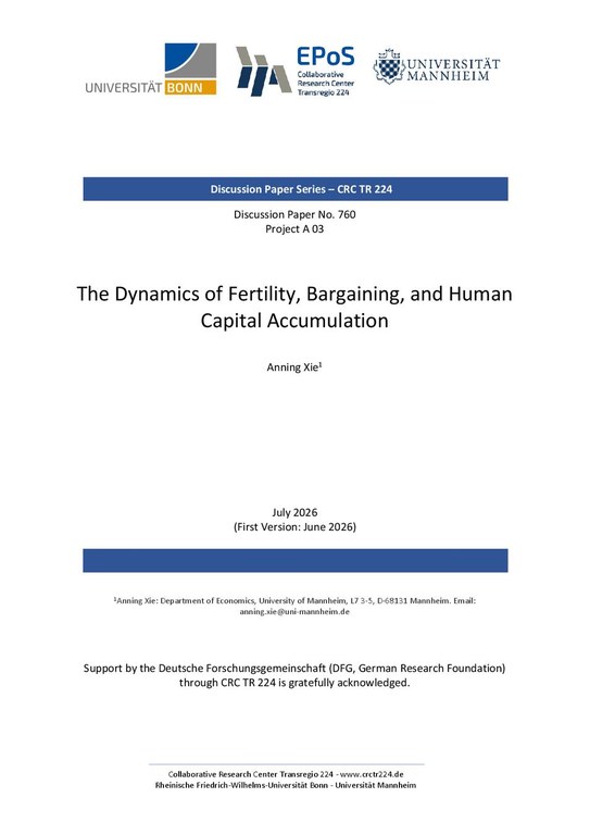 The Dynamics of Fertility, Bargaining, and Human Capital Accumulation
