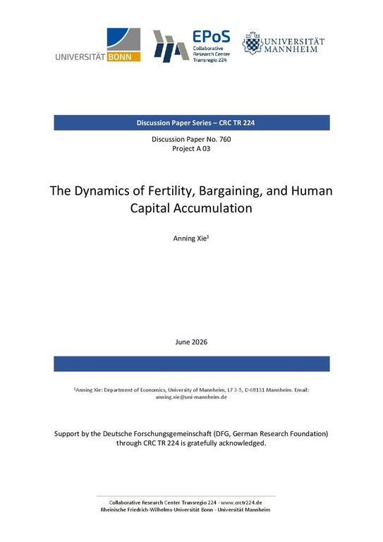 The Dynamics of Fertility, Bargaining, and Human Capital Accumulation