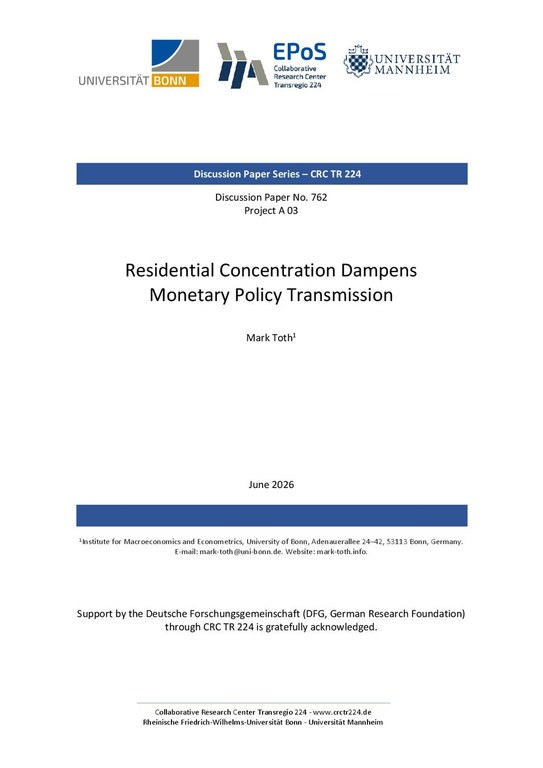 Residential Concentration Dampens Monetary Policy Transmission