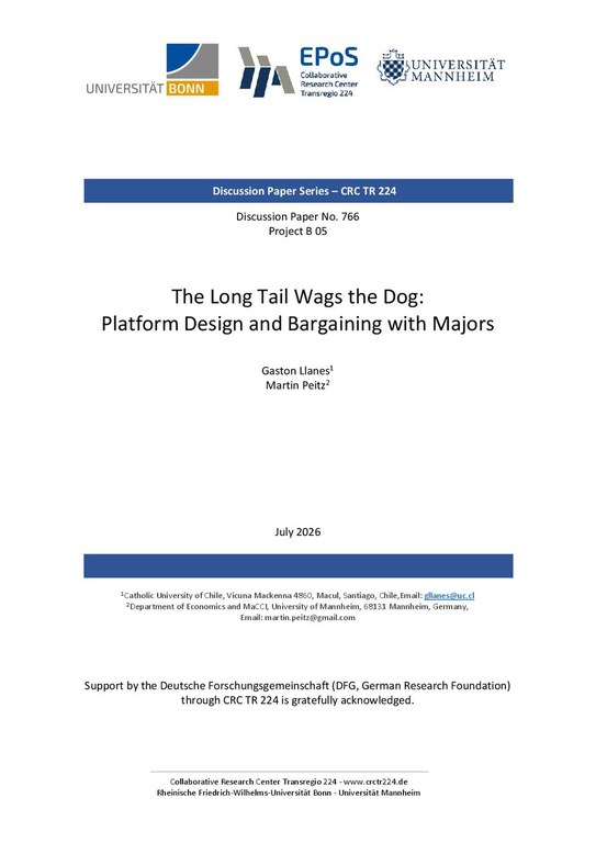 The Long Tail Wags the Dog:  Platform Design and Bargaining with Majors