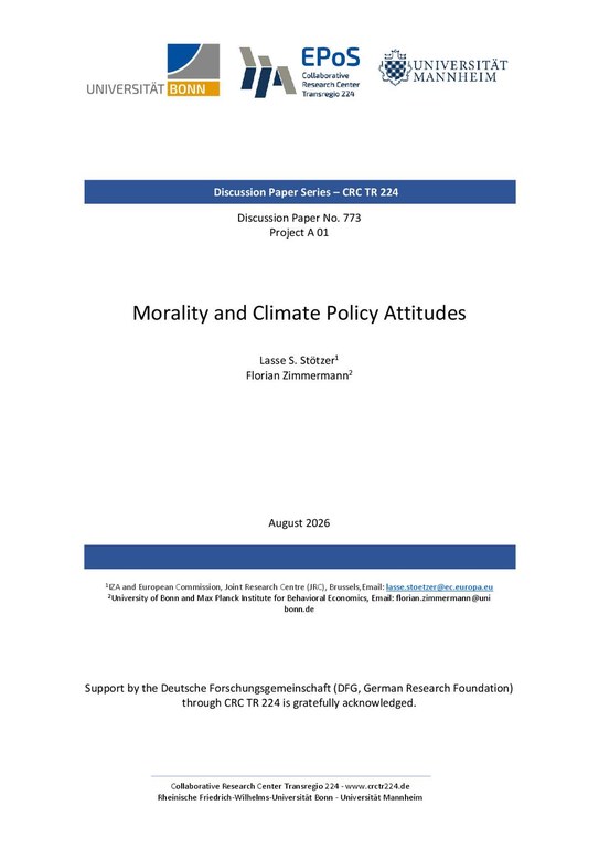Morality and Climate Policy Attitudes
