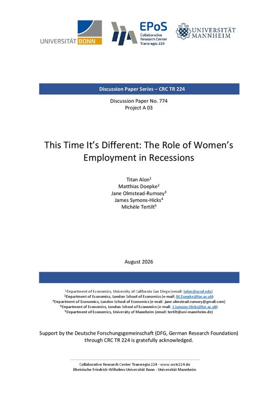 This Time It’s Different: The Role of Women’s Employment in Recessions