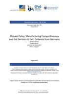 Climate Policy, Manufacturing Competitiveness and the Decision to Exit: Evidence from Germany