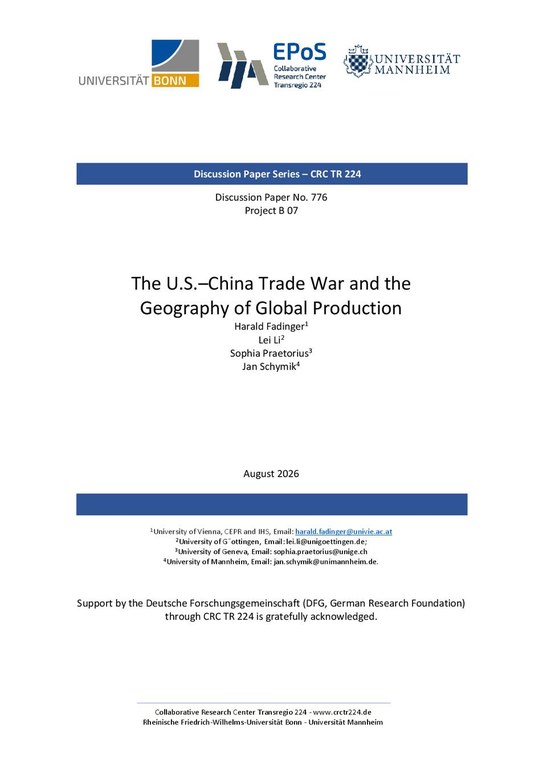 The U.S.–China Trade War and the Geography of Global Production